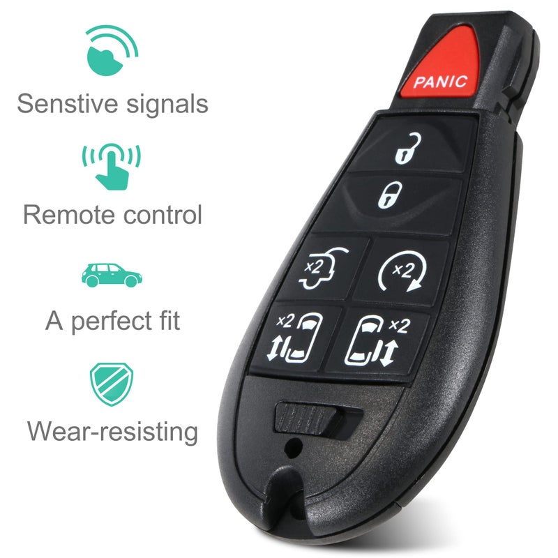 VOFONO Keyless Remote Smart Key Fob Replacement Fit for Chrysler Town and Country 2008-2016, Dodge Grand Caravan 2008-2020, M3N5WY783X, IYZ-C01C Part # 267F-5WY783X 2701A-C01C - Image 3